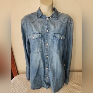 J. Crew Light Wash Denim Button-Down Shirt